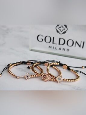 Goldoni Milano Rose Gold Four Leaf Clover Bracelet